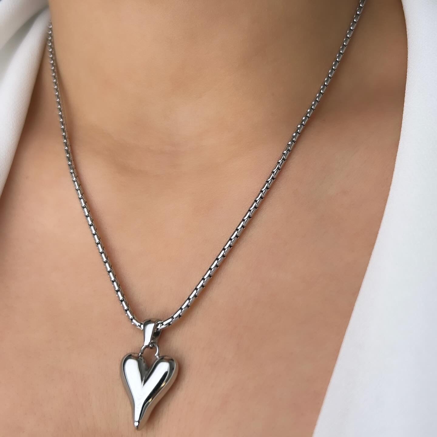 Heart Necklace Silver