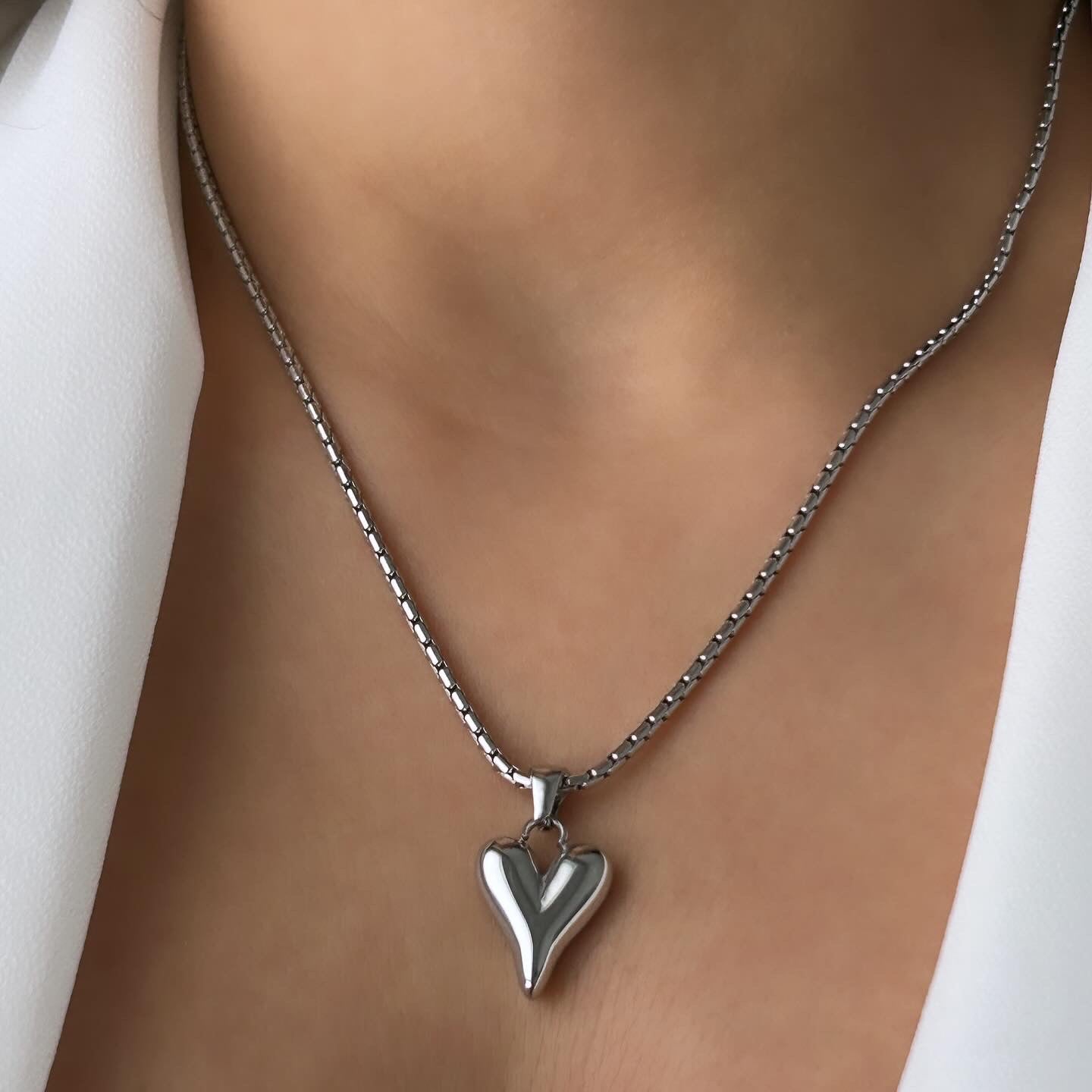 Heart Necklace Silver