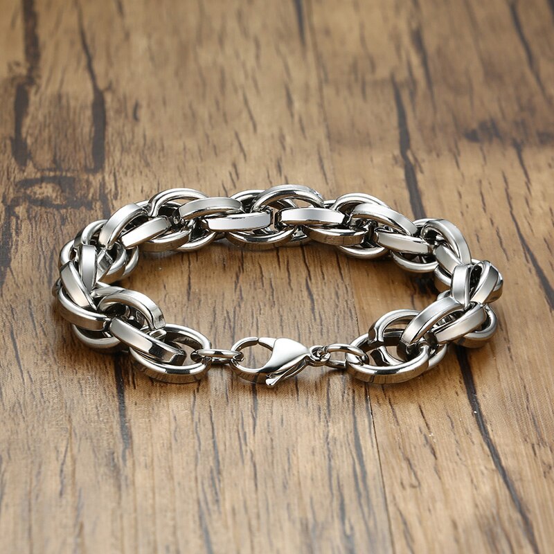 Twisted Rope - Armband Kette in Edelstahl